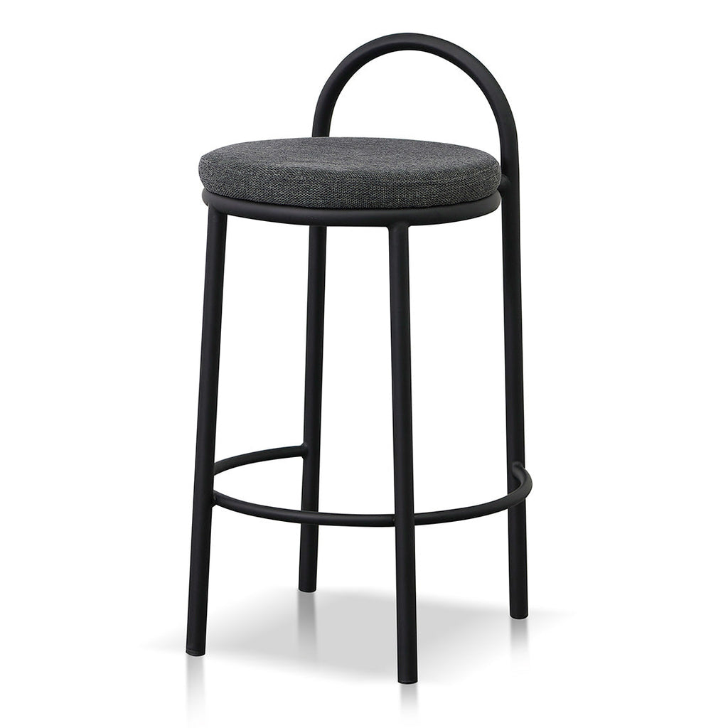 65cm Fabric Amalfi Bar Stool - Charcoal Grey (Set of 2)