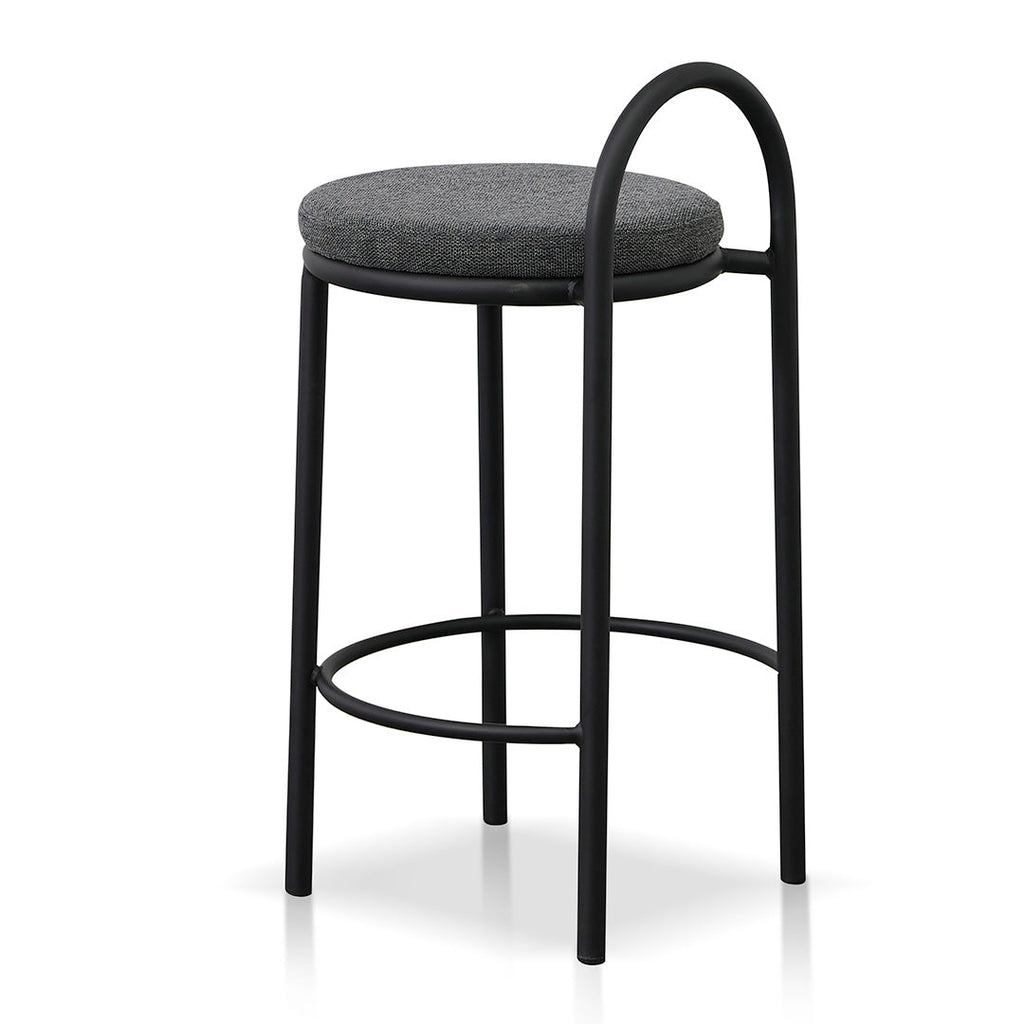 65cm Fabric Amalfi Bar Stool - Charcoal Grey (Set of 2)
