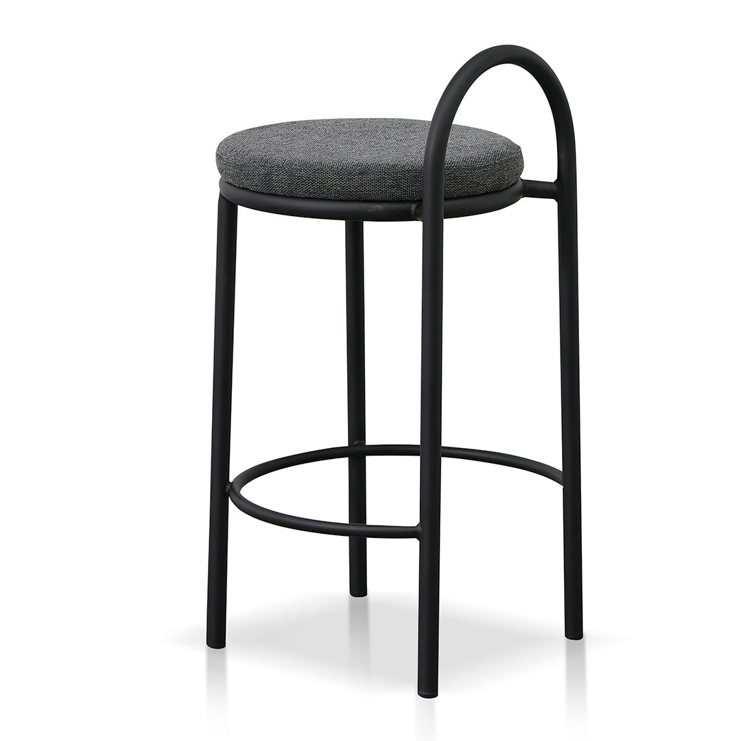 65cm Fabric Amalfi Bar Stool - Charcoal Grey (Set of 2)