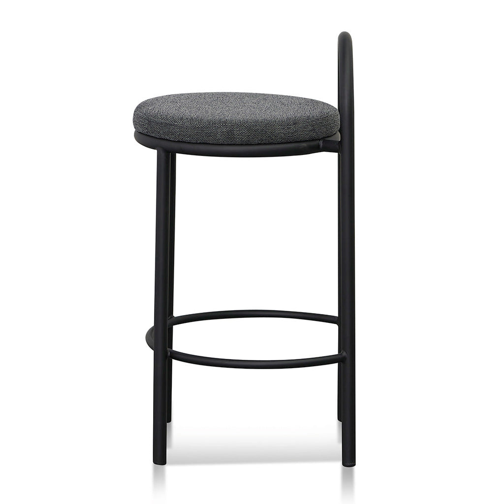 65cm Fabric Amalfi Bar Stool - Charcoal Grey (Set of 2)