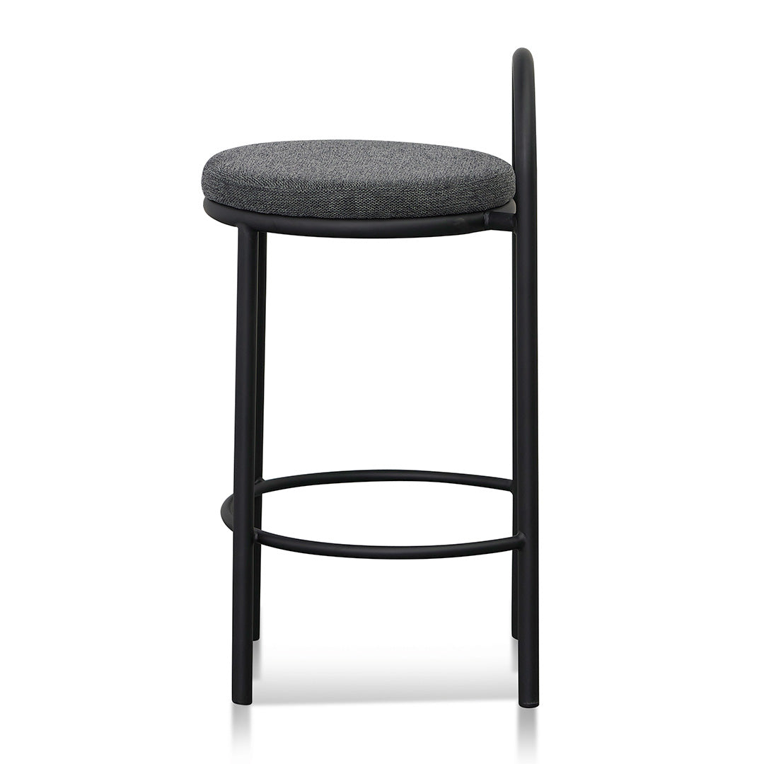 65cm Fabric Amalfi Bar Stool - Charcoal Grey (Set of 2)
