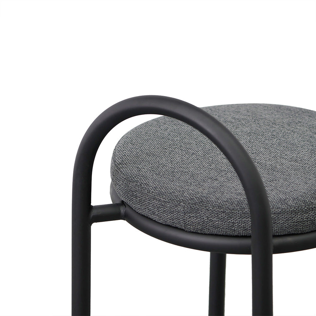65cm Fabric Amalfi Bar Stool - Charcoal Grey (Set of 2)