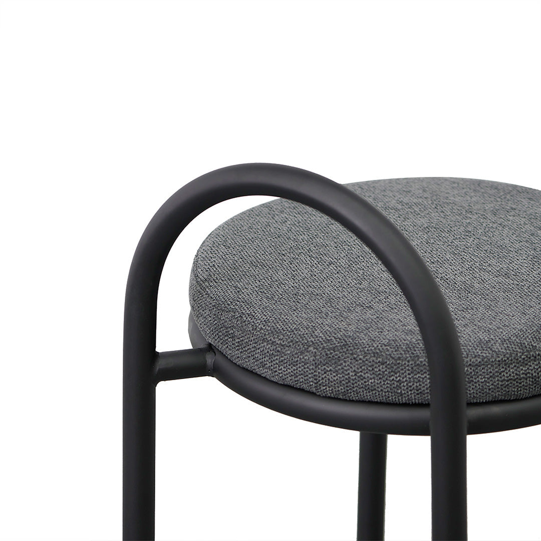 65cm Fabric Amalfi Bar Stool - Charcoal Grey (Set of 2)