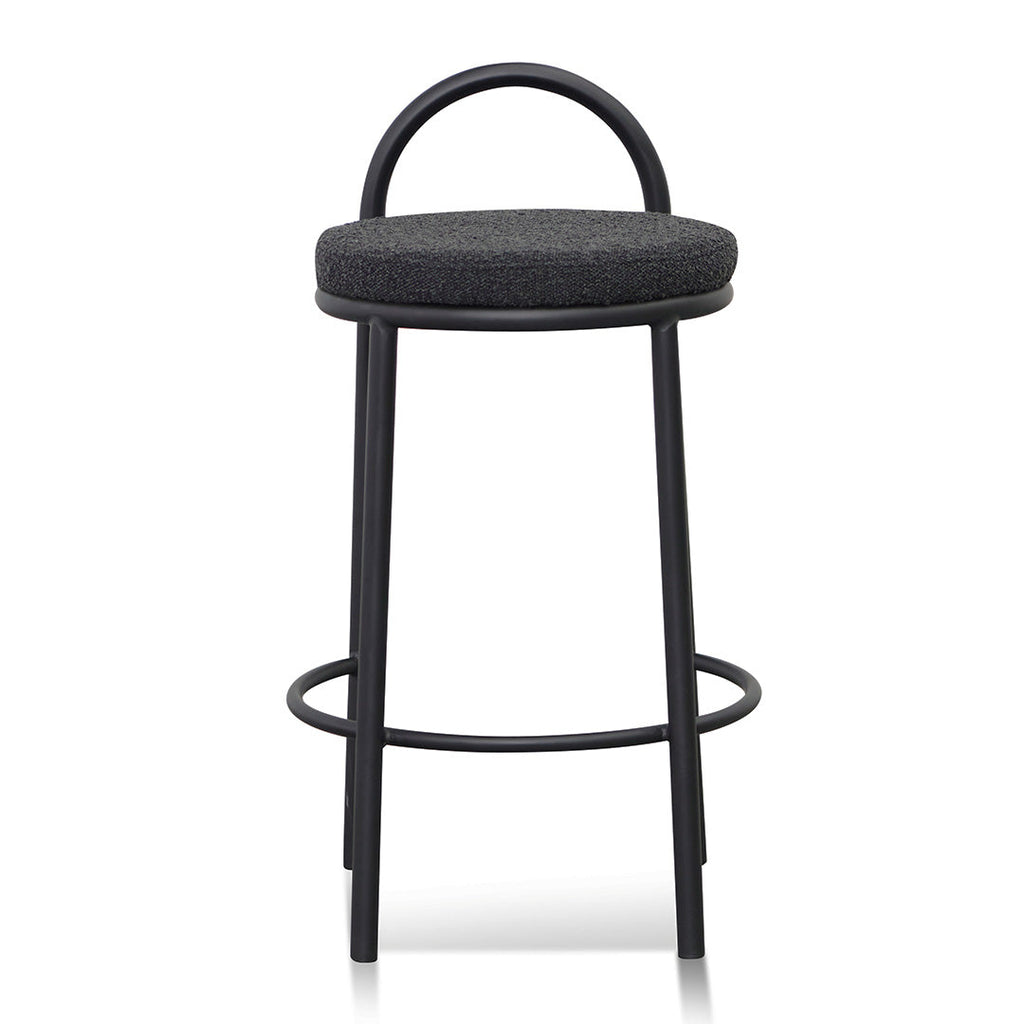 65cm Amalfi Bar Stool - Black Boucle (Set of 2)