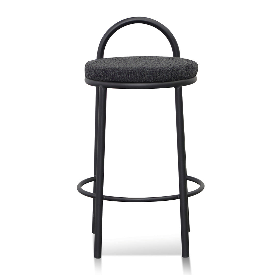 65cm Amalfi Bar Stool - Black Boucle (Set of 2)