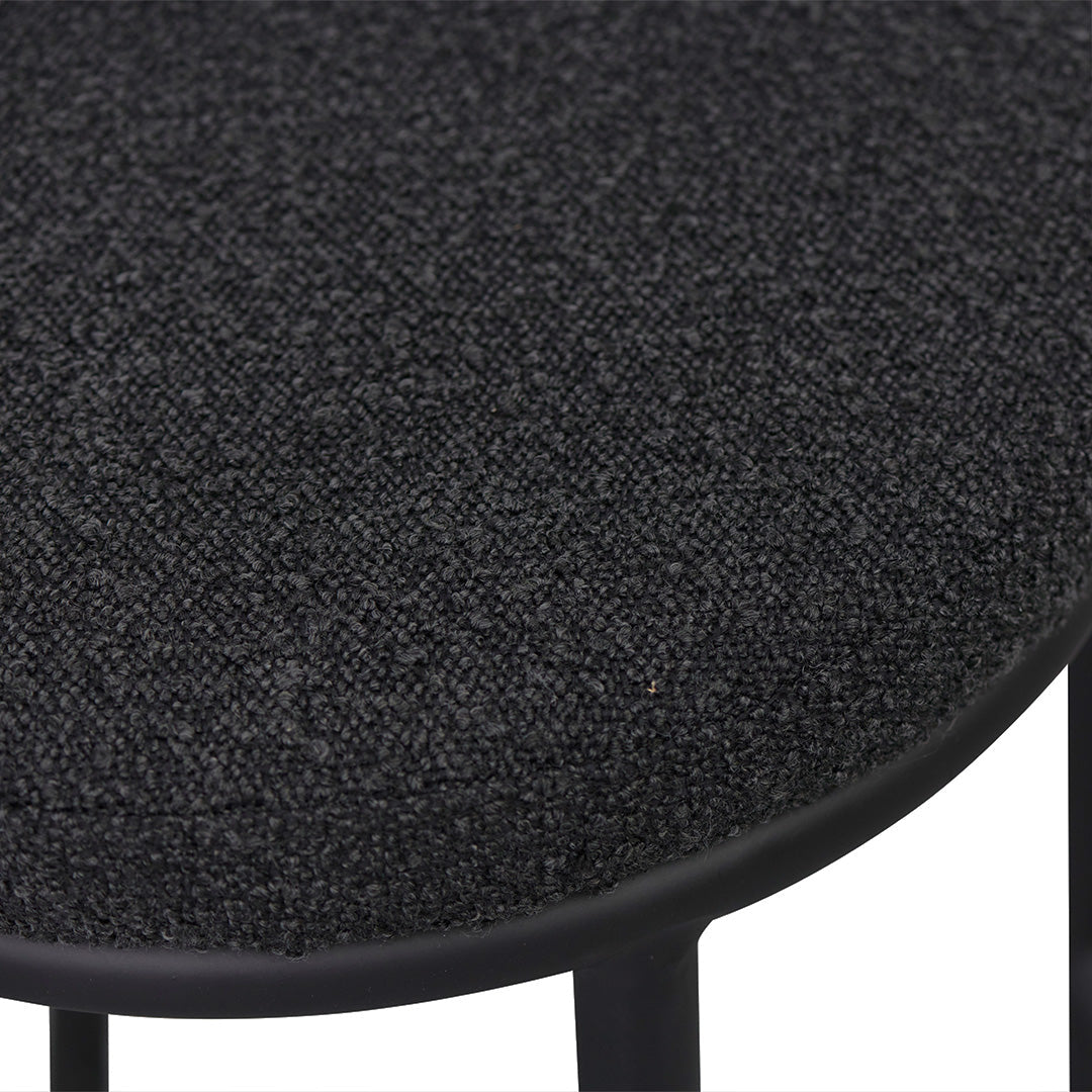 65cm Amalfi Bar Stool - Black Boucle (Set of 2)