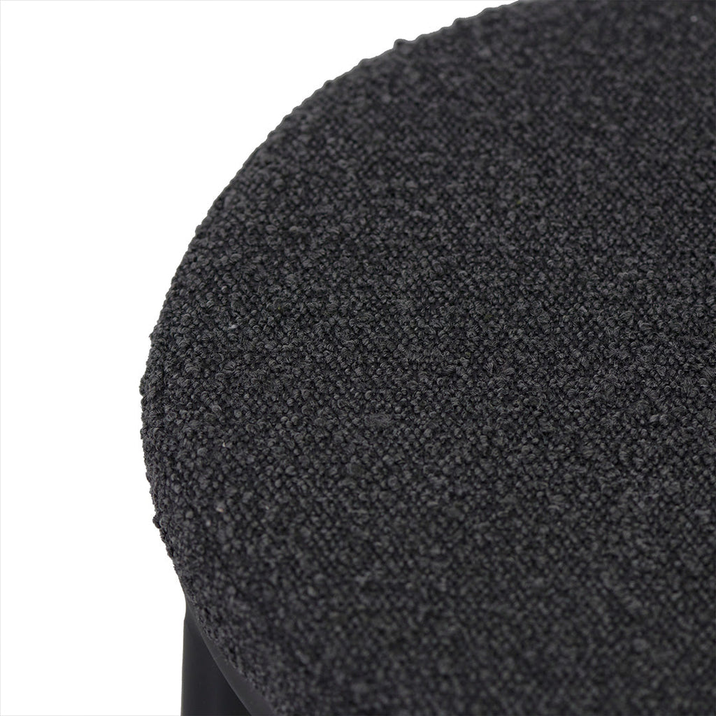 65cm Amalfi Bar Stool - Black Boucle (Set of 2)