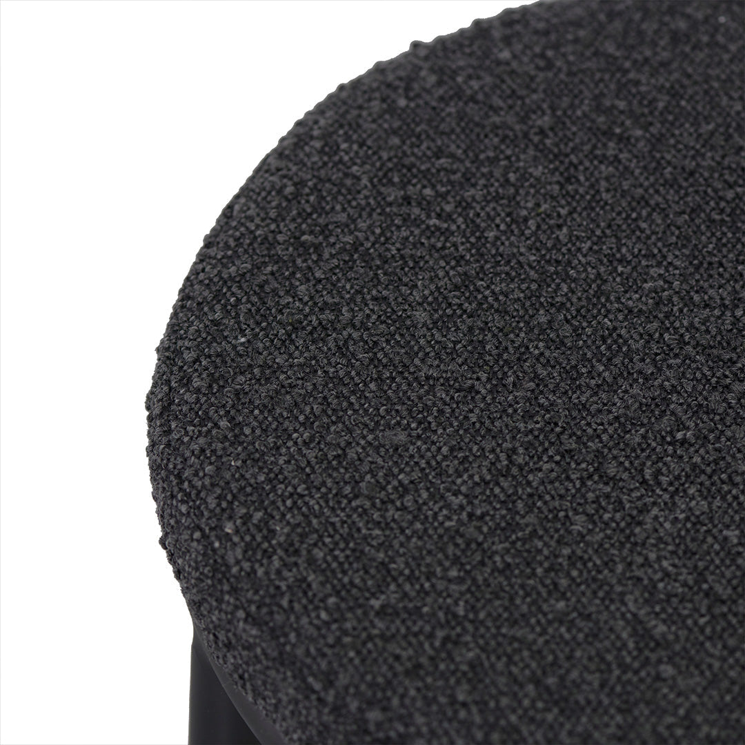 65cm Amalfi Bar Stool - Black Boucle (Set of 2)