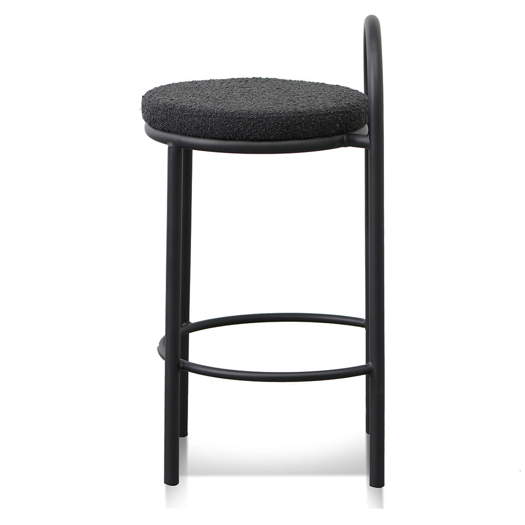 65cm Amalfi Bar Stool - Black Boucle (Set of 2)