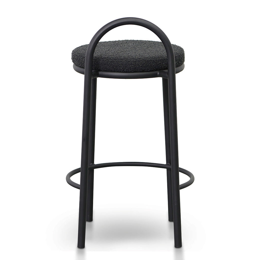 65cm Amalfi Bar Stool - Black Boucle (Set of 2)