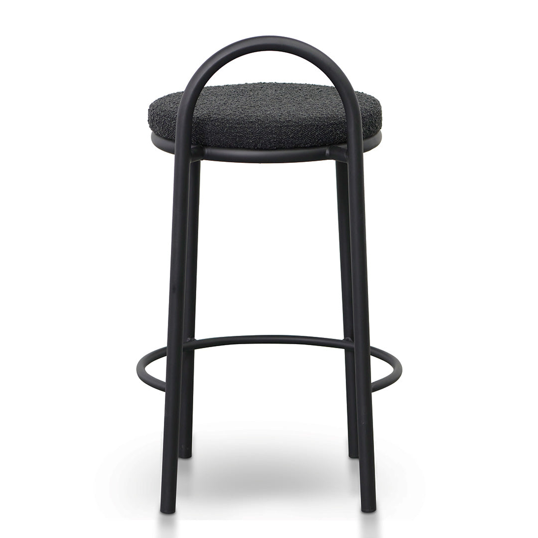 65cm Amalfi Bar Stool - Black Boucle (Set of 2)