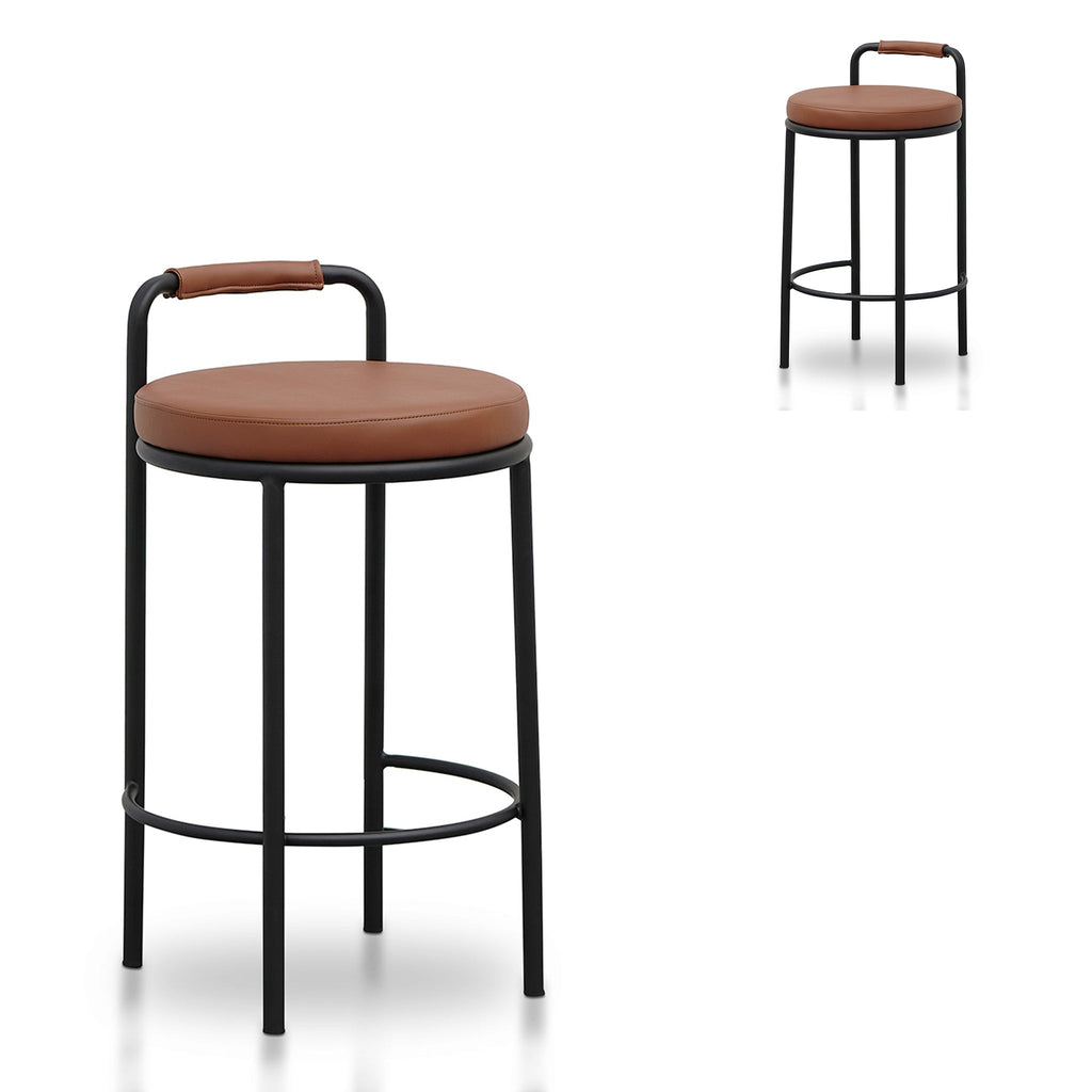 65cm Amalfi Bar Stool - Brown (Set of 2)