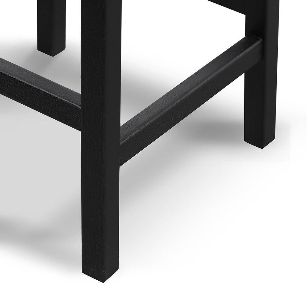 65cm Rattan Amalfi Bar Stool - Full Black