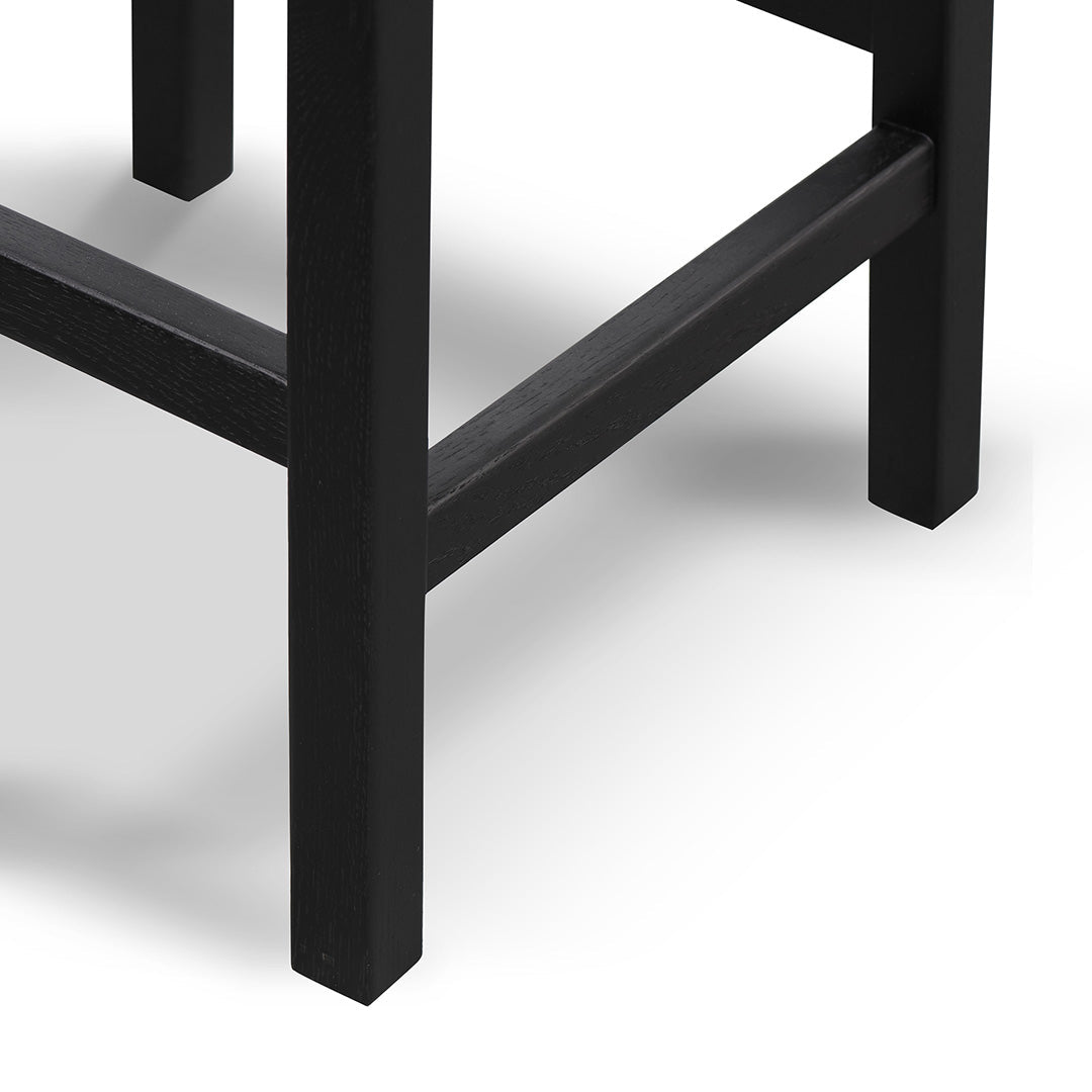 65cm Rattan Amalfi Bar Stool - Full Black