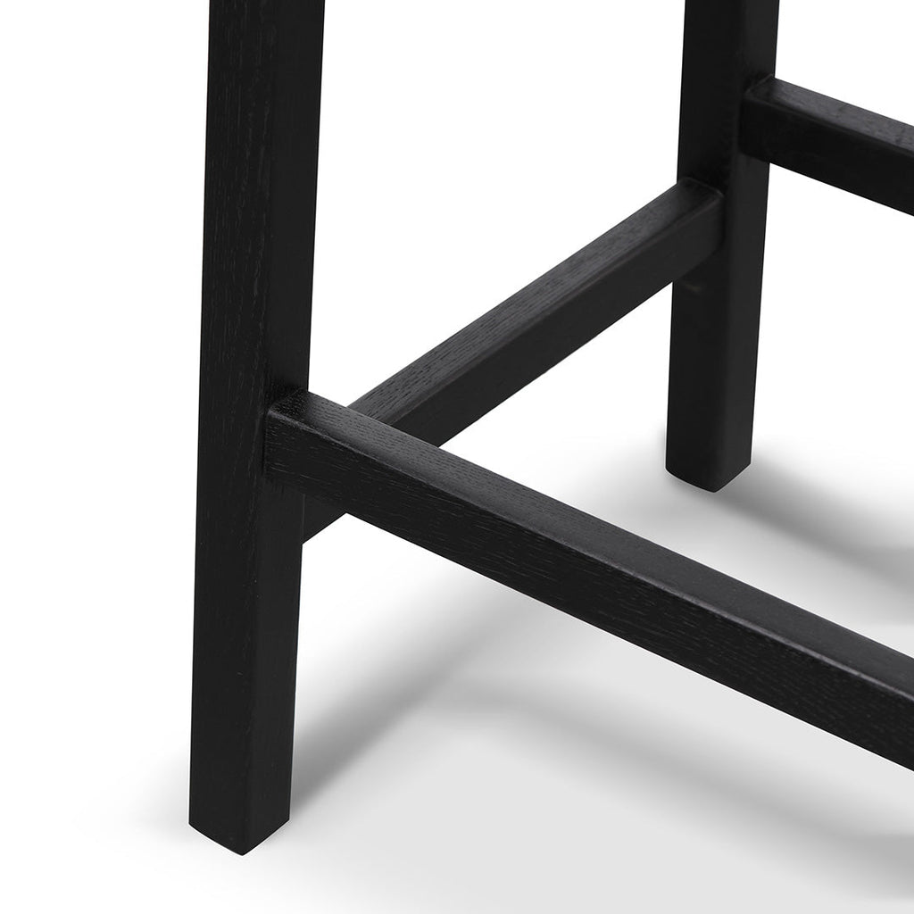 65cm Rattan Amalfi Bar Stool - Full Black