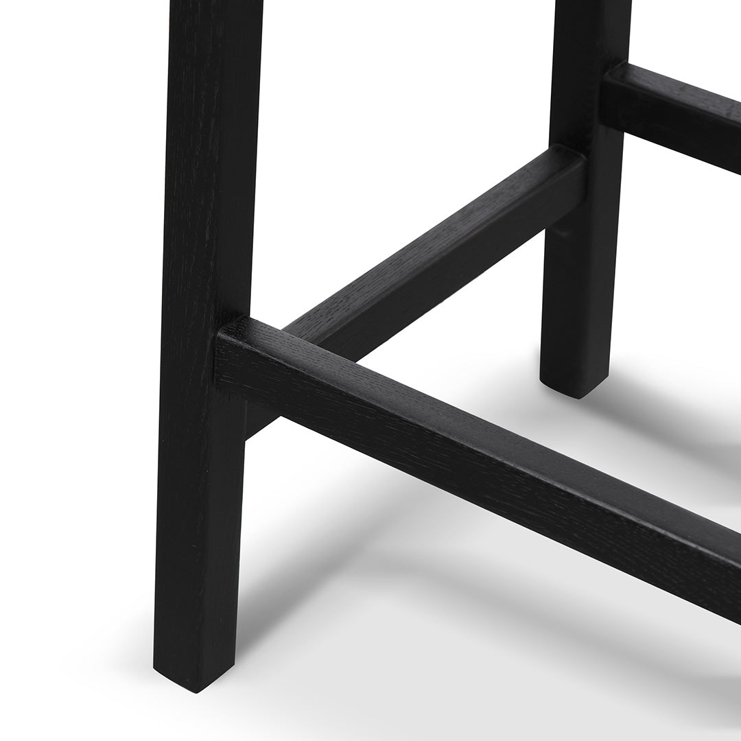 65cm Rattan Amalfi Bar Stool - Full Black