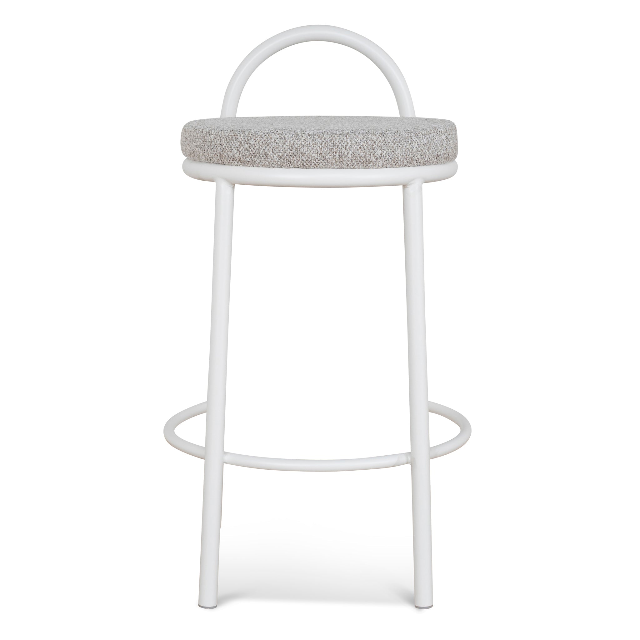 65cm White Frame Amalfi Bar Stool - Clay Grey (Set of 2)