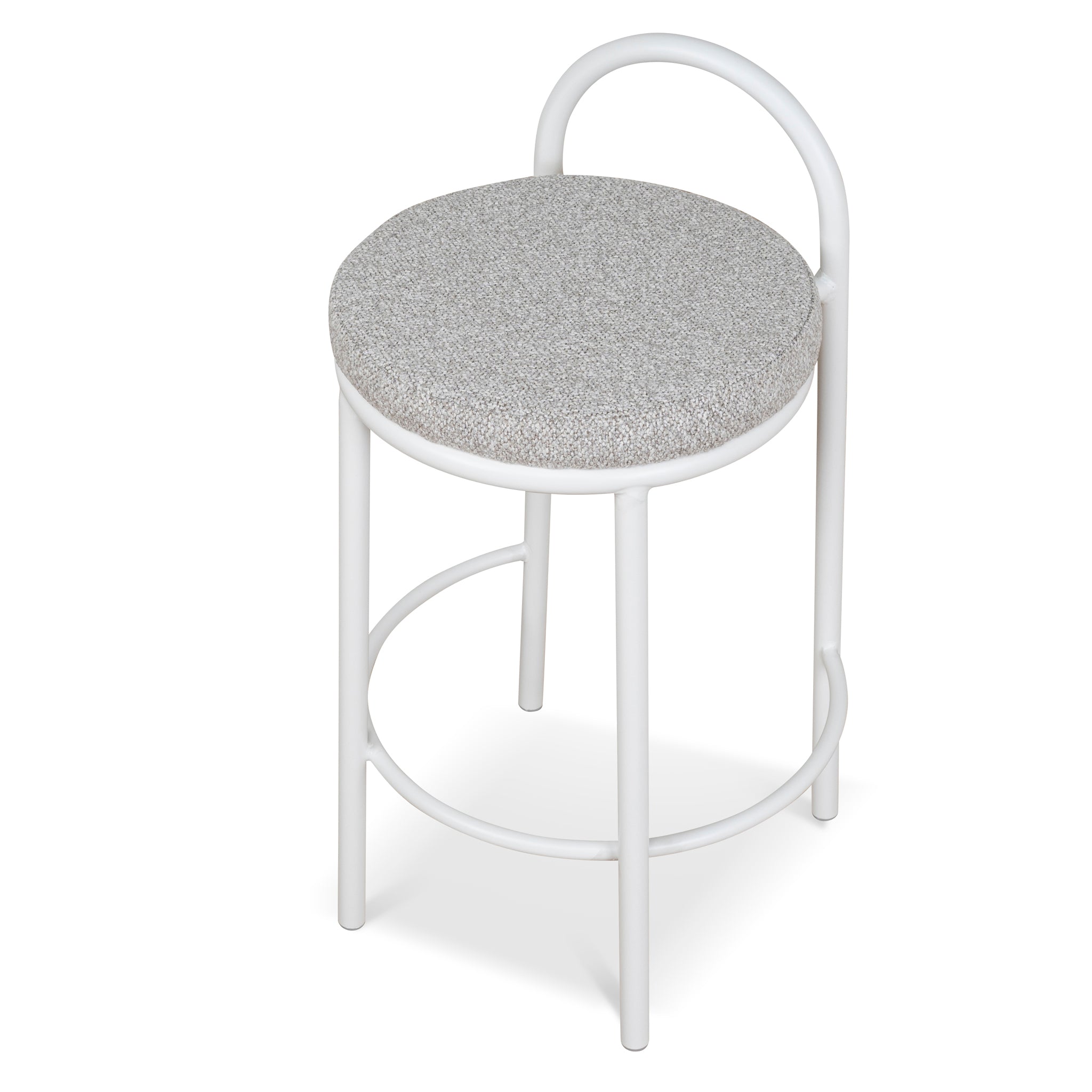 65cm White Frame Amalfi Bar Stool - Clay Grey (Set of 2)