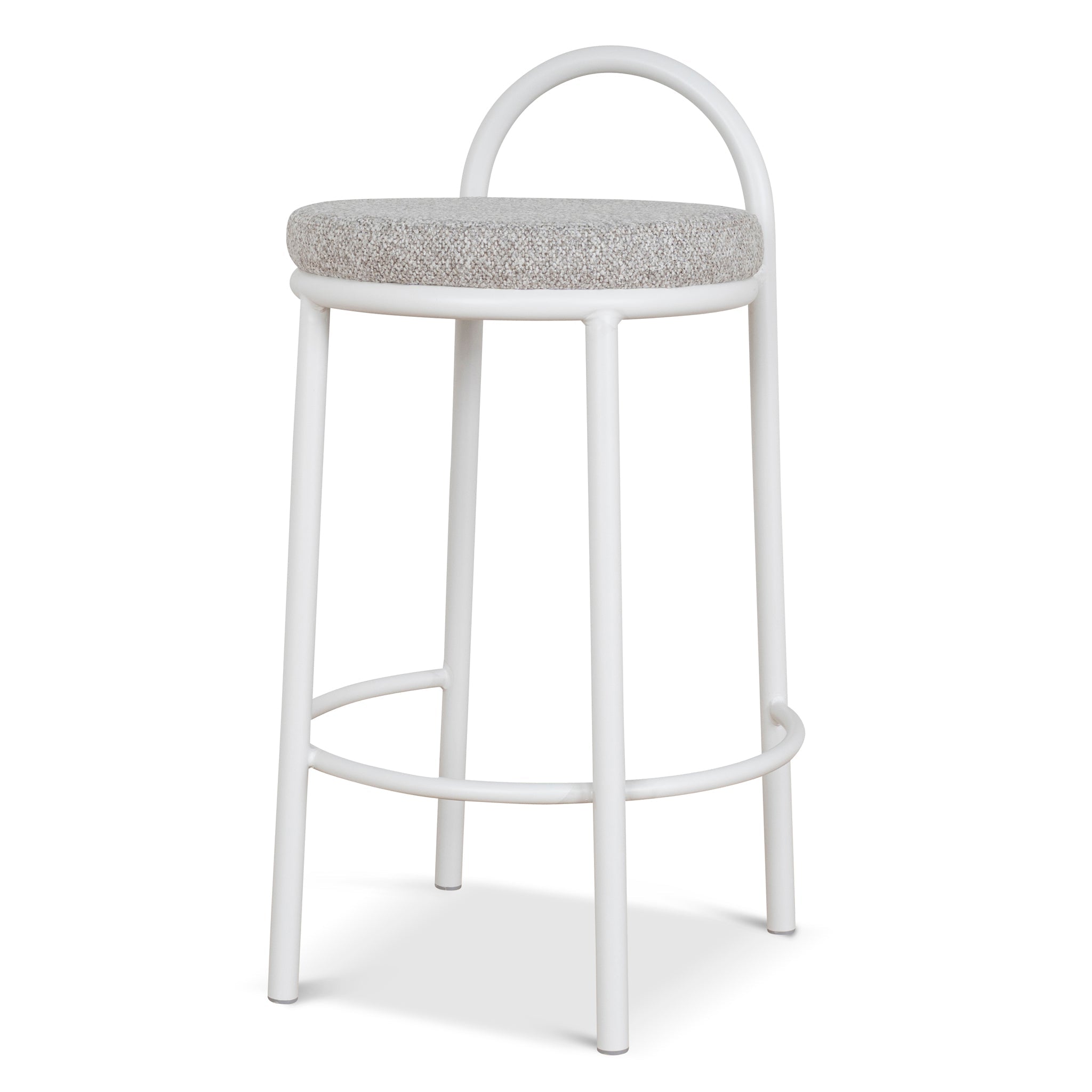 65cm White Frame Amalfi Bar Stool - Clay Grey (Set of 2)