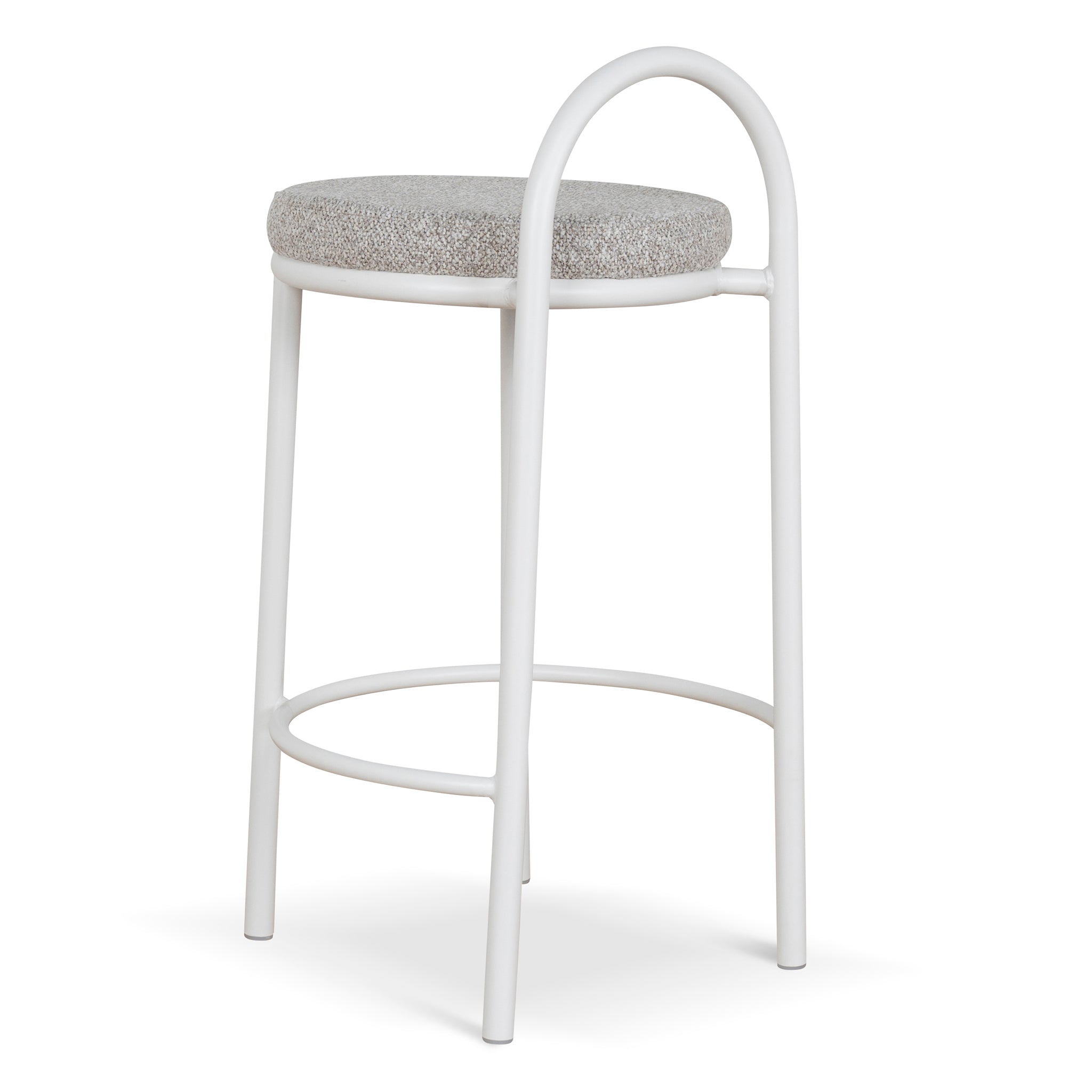 65cm White Frame Amalfi Bar Stool - Clay Grey (Set of 2)