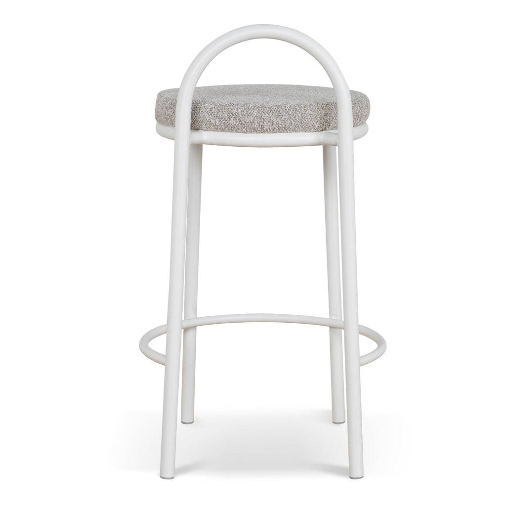 65cm White Frame Amalfi Bar Stool - Clay Grey (Set of 2)