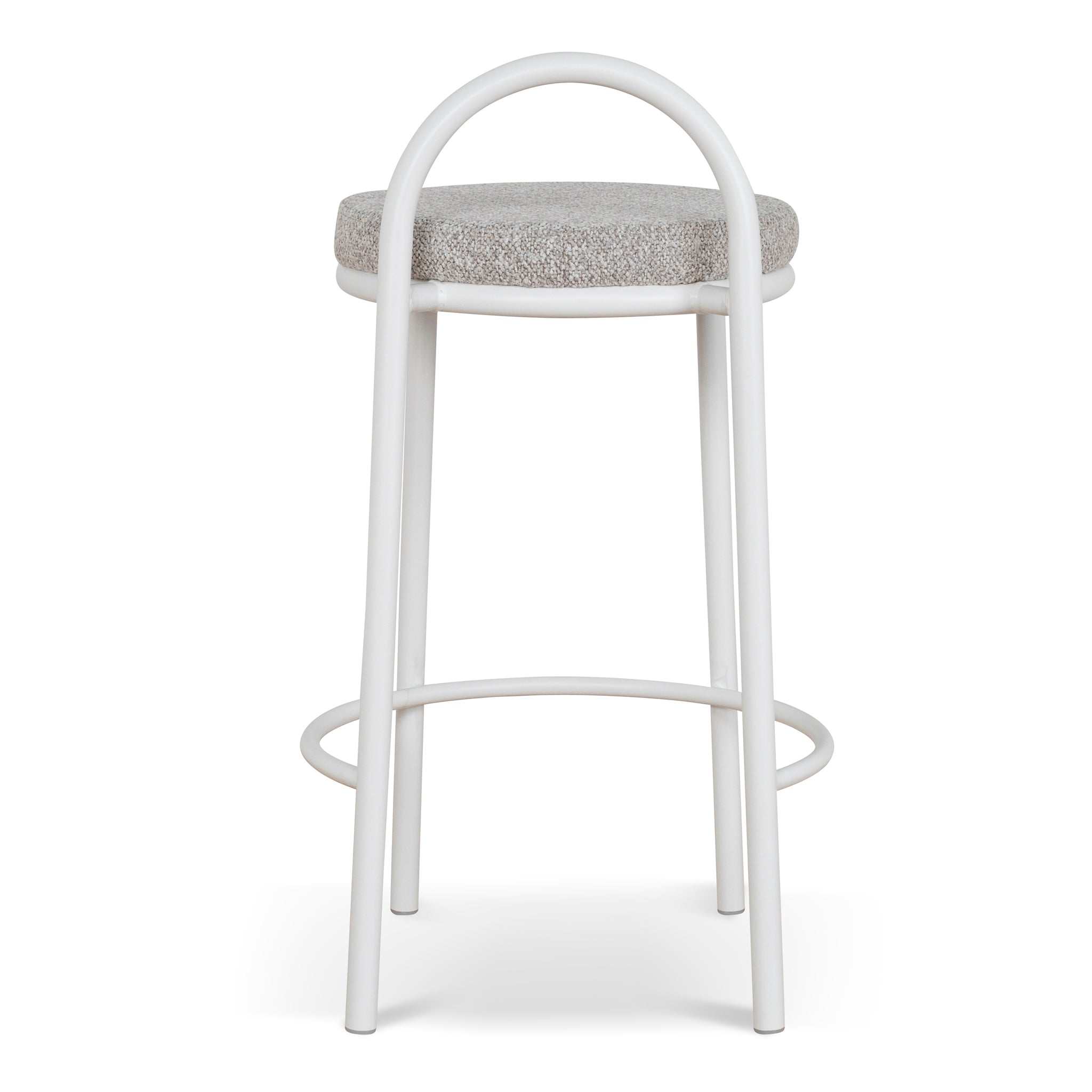 65cm White Frame Amalfi Bar Stool - Clay Grey (Set of 2)