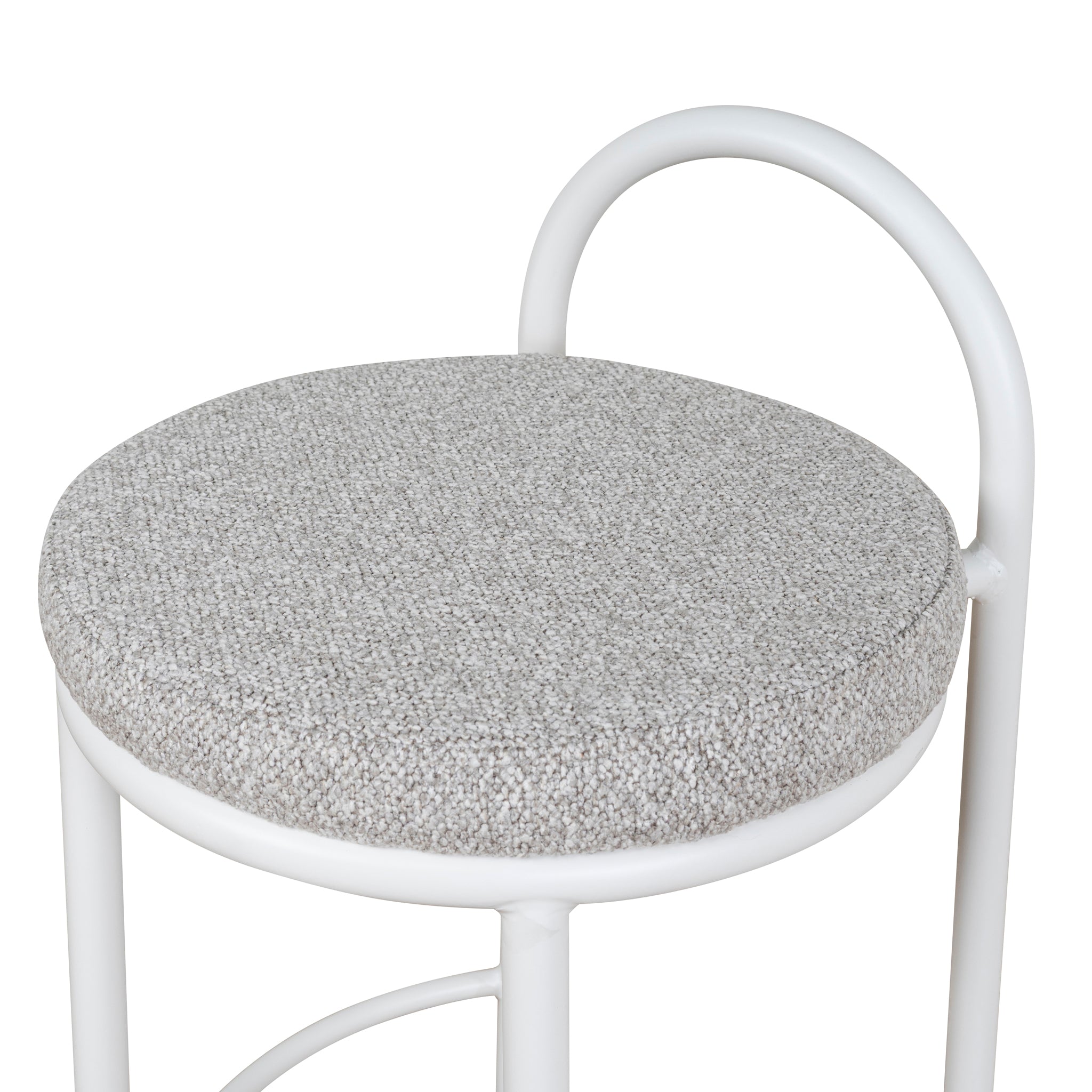 65cm White Frame Amalfi Bar Stool - Clay Grey (Set of 2)