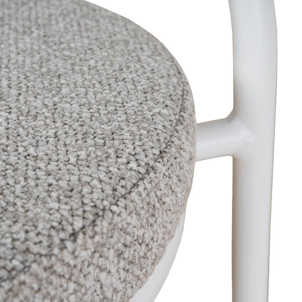 65cm White Frame Amalfi Bar Stool - Clay Grey (Set of 2)