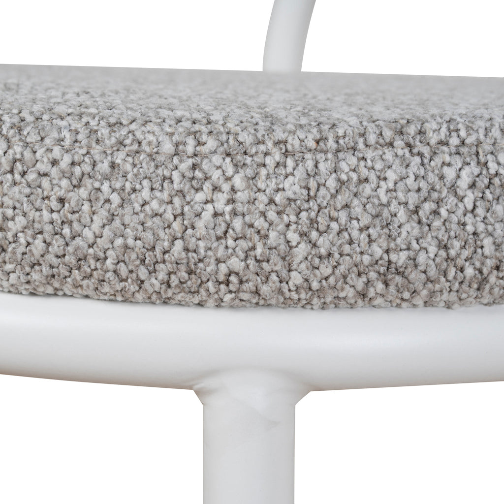 65cm White Frame Amalfi Bar Stool - Clay Grey (Set of 2)