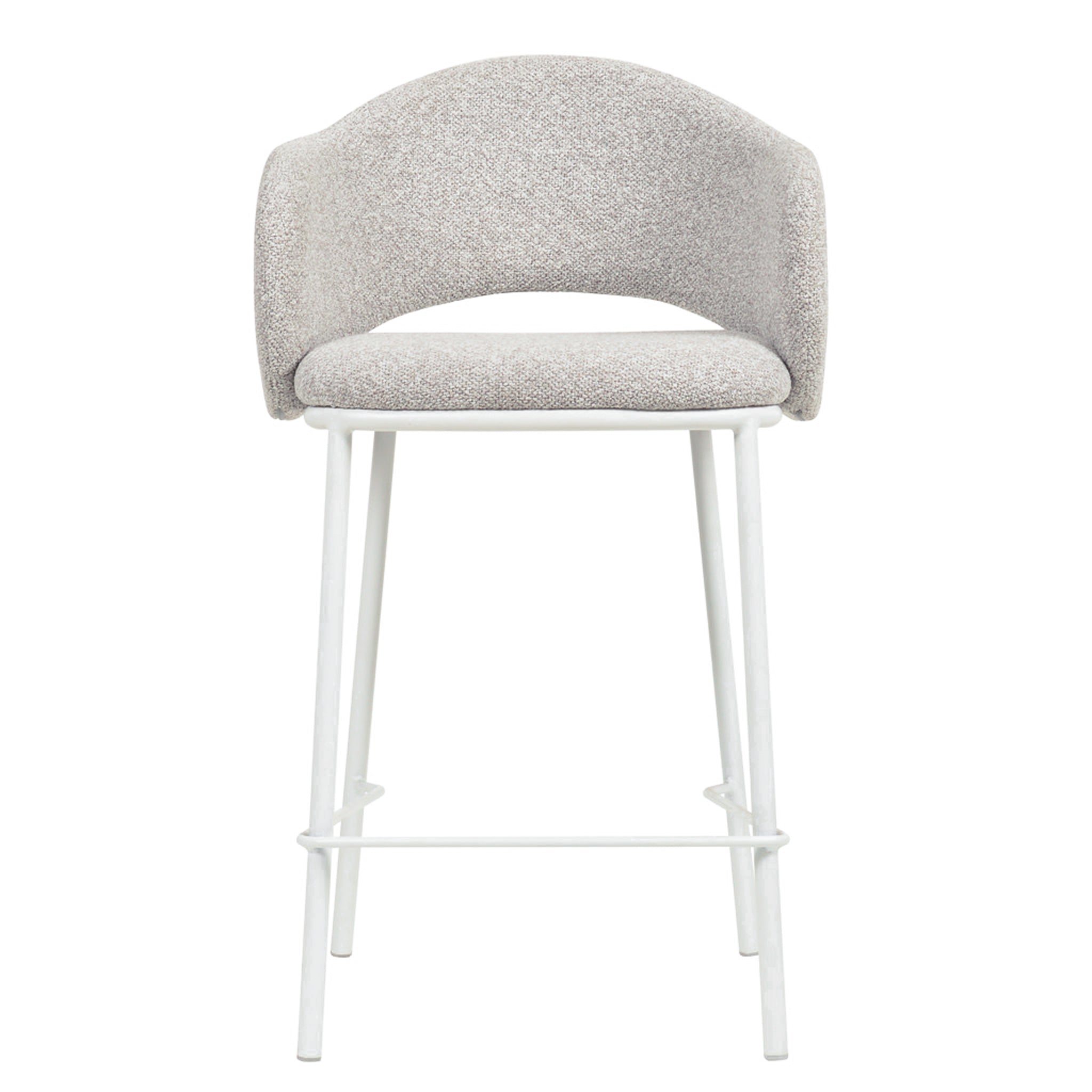 65cm White Amalfi Bar Stool - Clay Grey (Set of 2)
