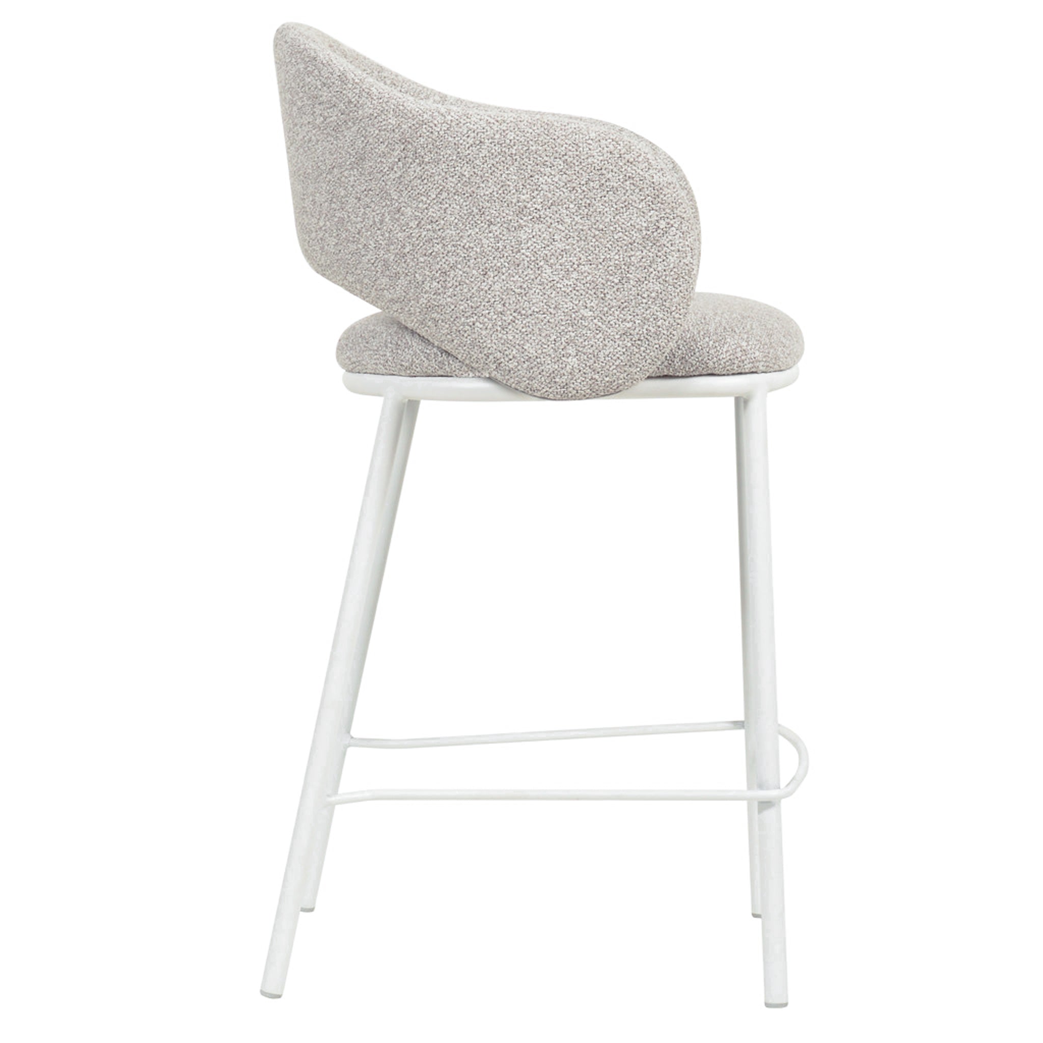 65cm White Amalfi Bar Stool - Clay Grey (Set of 2)