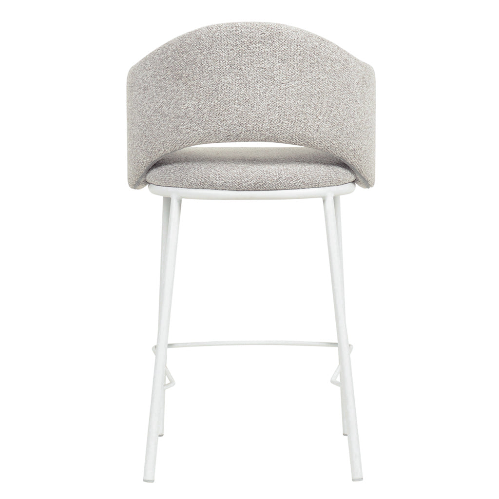 65cm White Amalfi Bar Stool - Clay Grey (Set of 2)