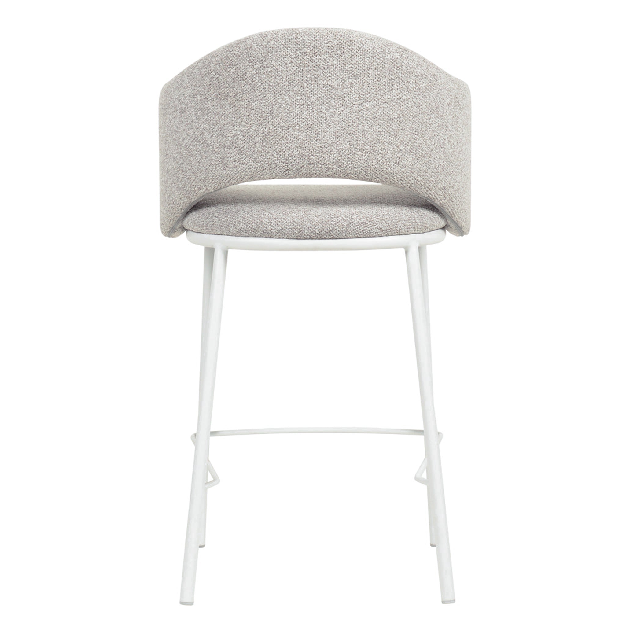 65cm White Amalfi Bar Stool - Clay Grey (Set of 2)