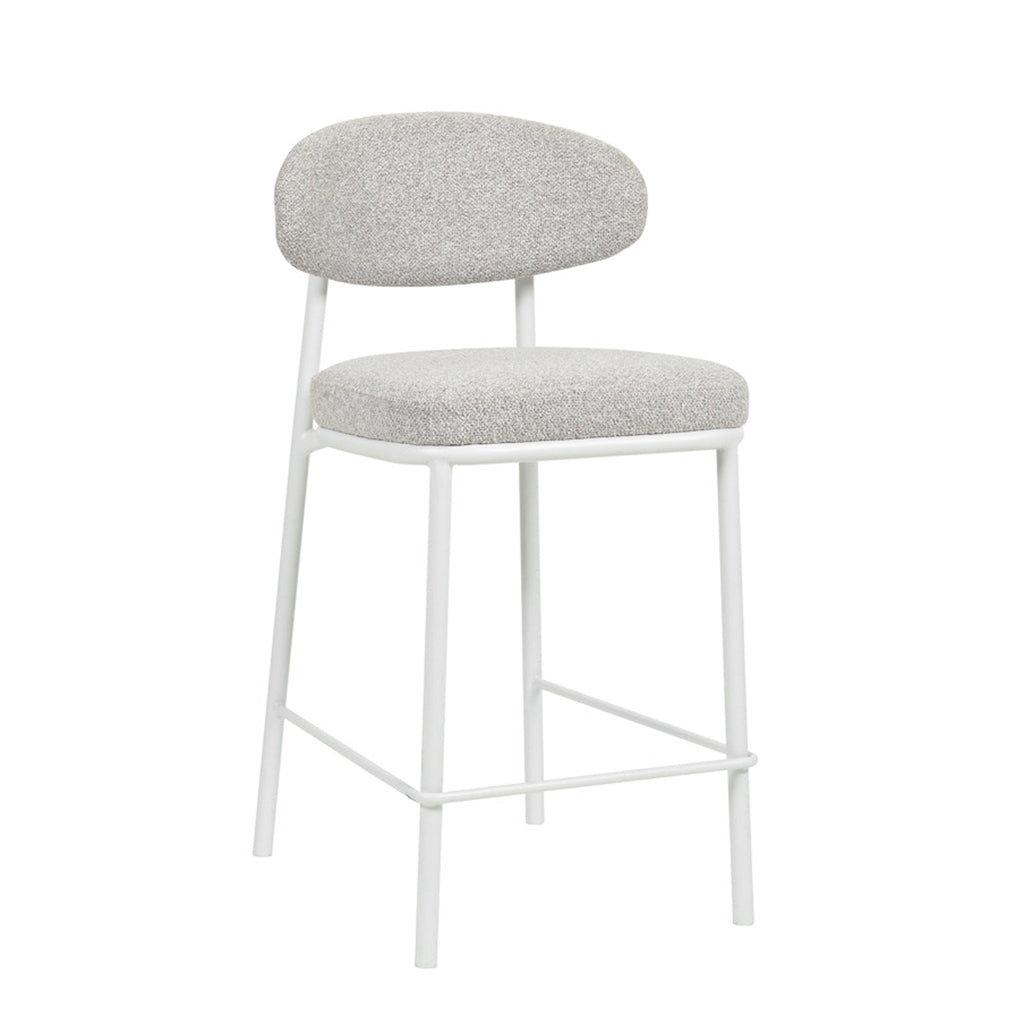 65cm White Amalfi Bar Stool - Clay Grey (Set of 2)