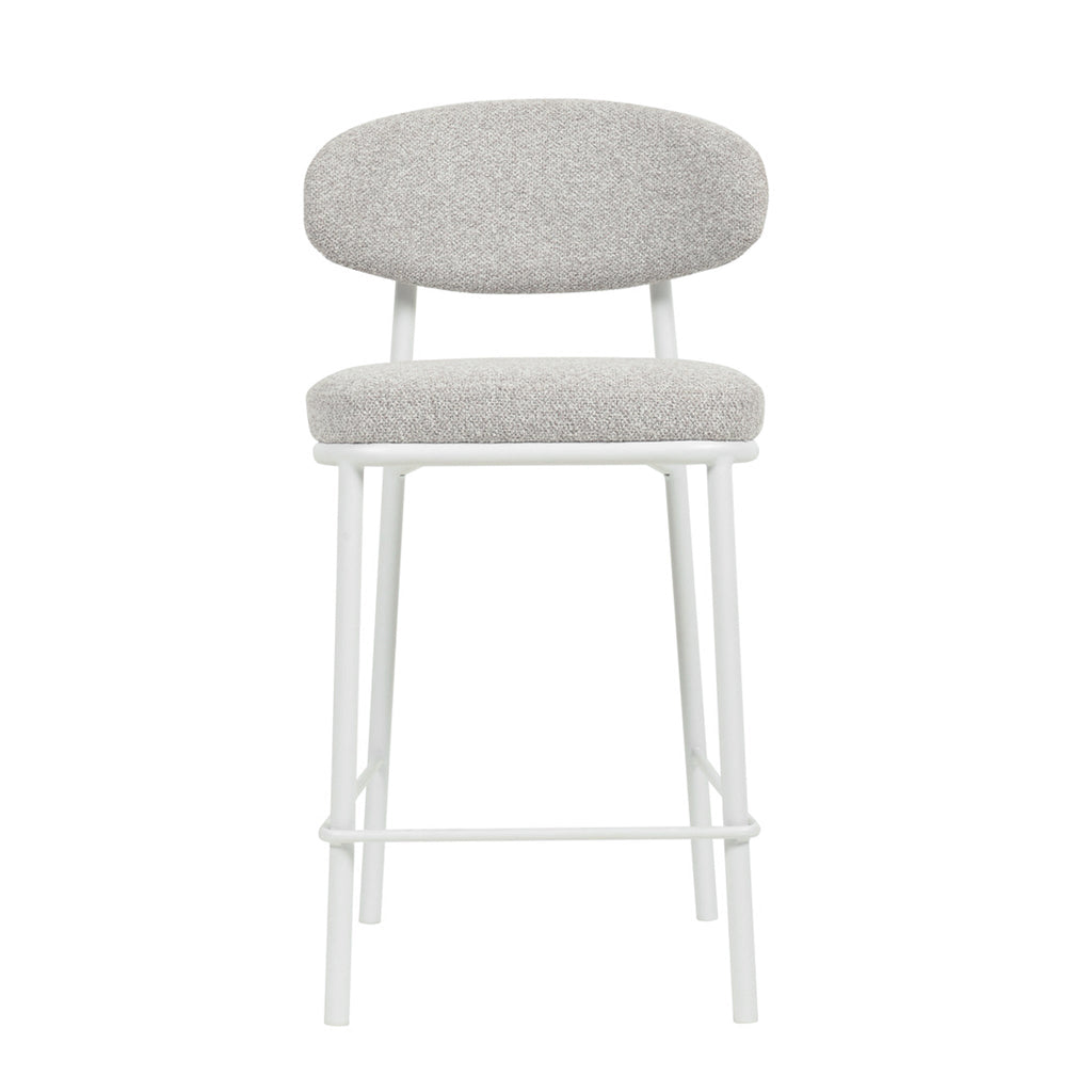 65cm White Amalfi Bar Stool - Clay Grey (Set of 2)