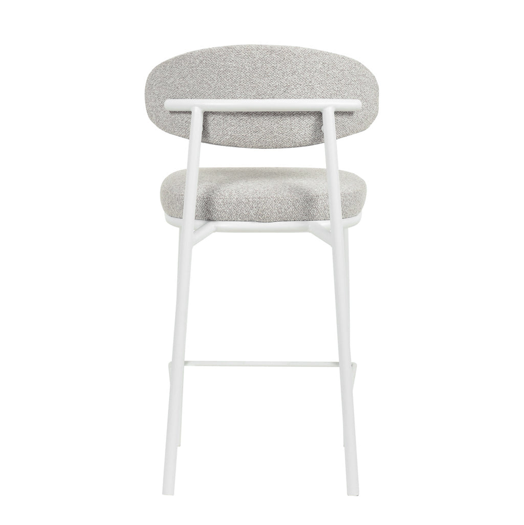 65cm White Amalfi Bar Stool - Clay Grey (Set of 2)