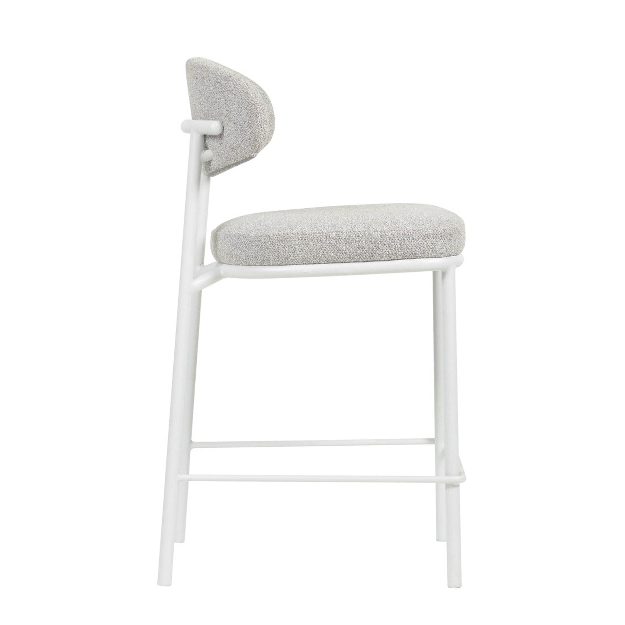 65cm White Amalfi Bar Stool - Clay Grey (Set of 2)