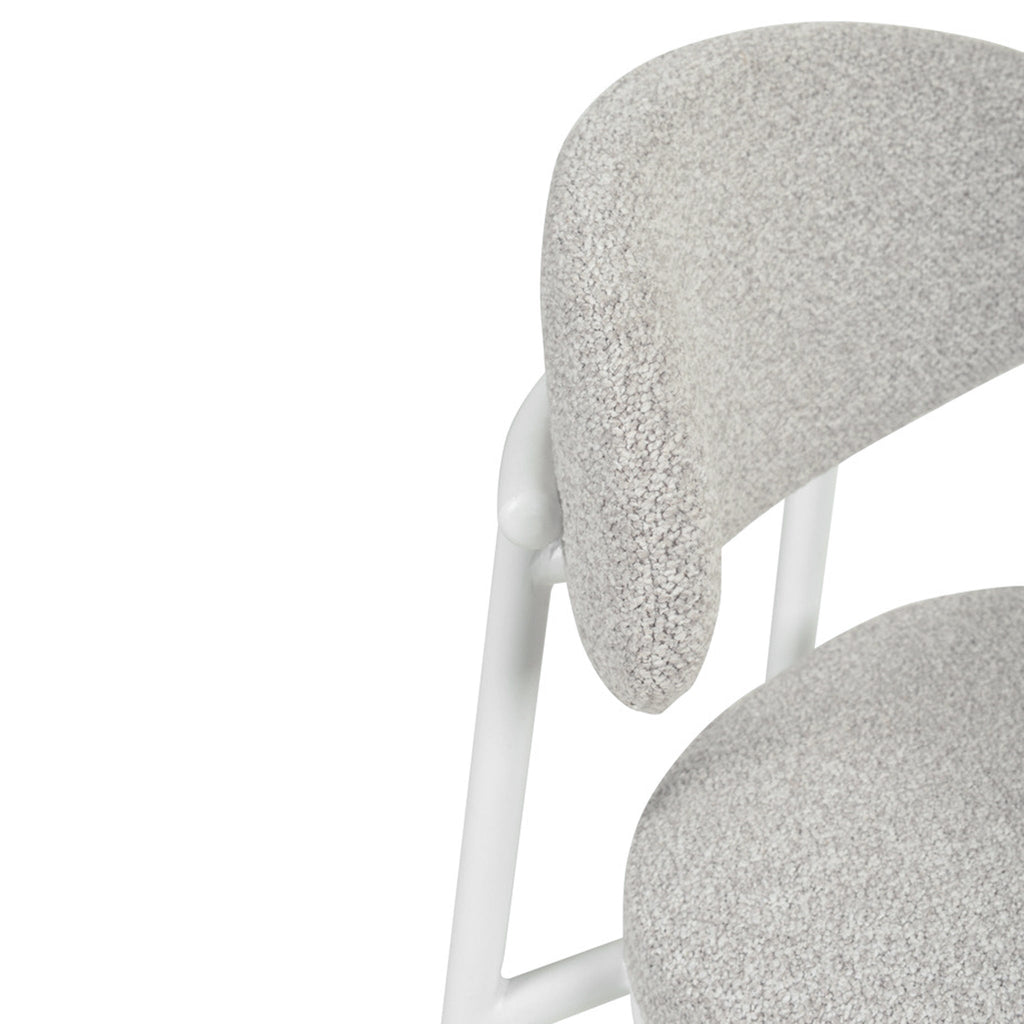 65cm White Amalfi Bar Stool - Clay Grey (Set of 2)