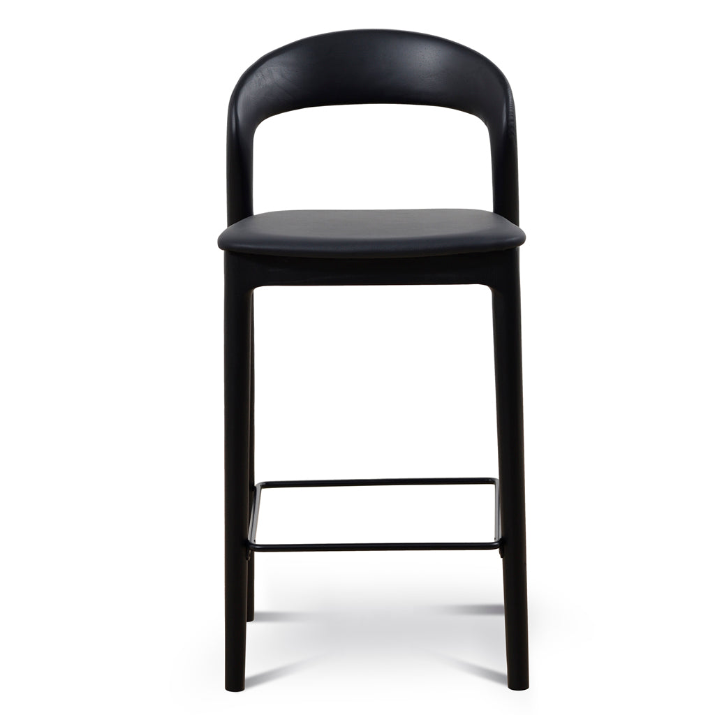 65cm Amalfi Bar Stool - Full Black (Set of 2)