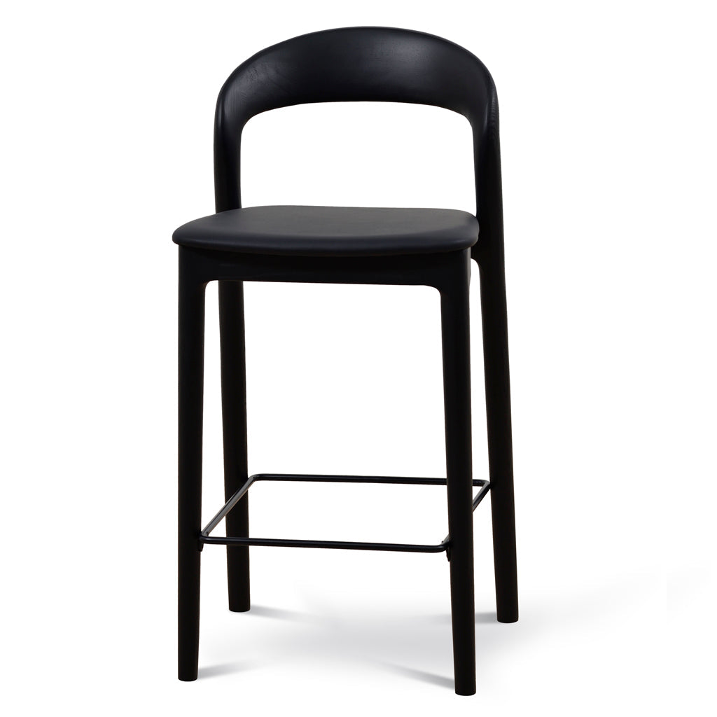 65cm Amalfi Bar Stool - Full Black (Set of 2)