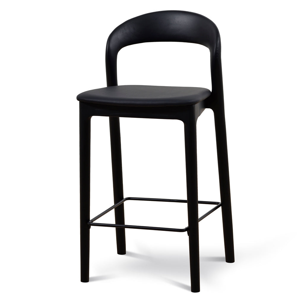 65cm Amalfi Bar Stool - Full Black (Set of 2)