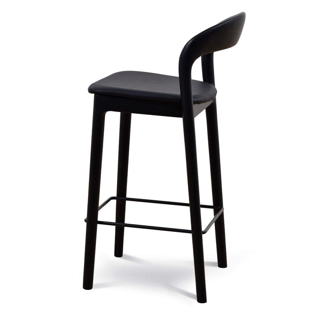 65cm Amalfi Bar Stool - Full Black (Set of 2)