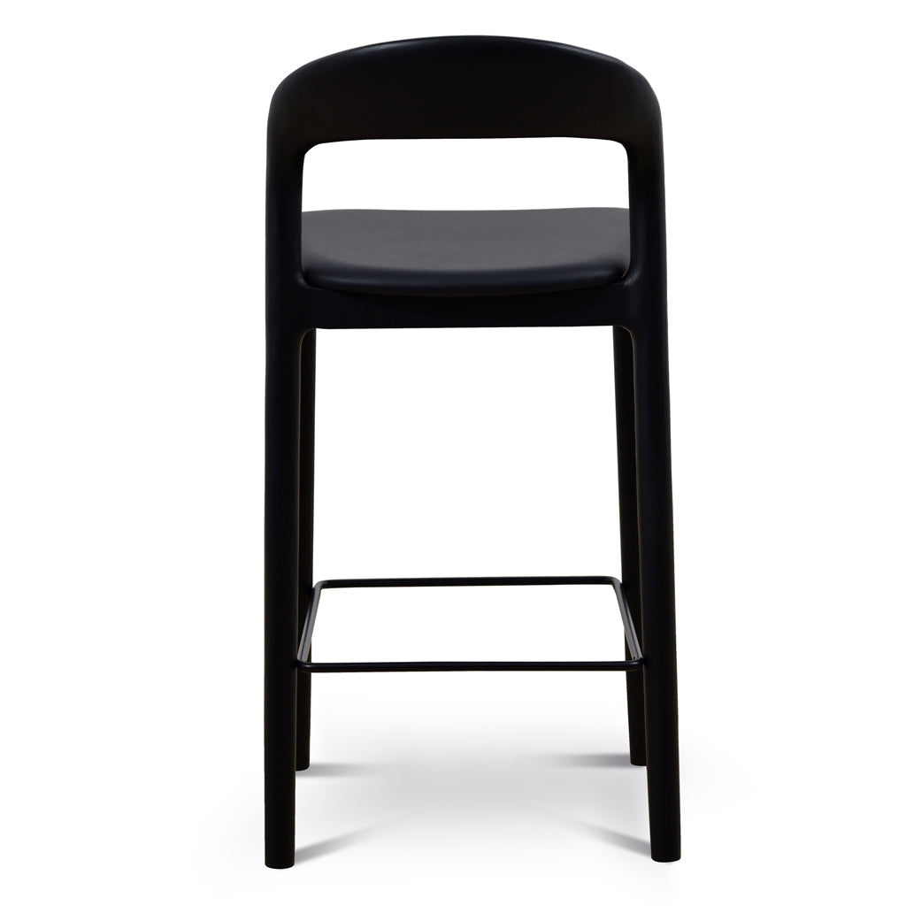 65cm Amalfi Bar Stool - Full Black (Set of 2)