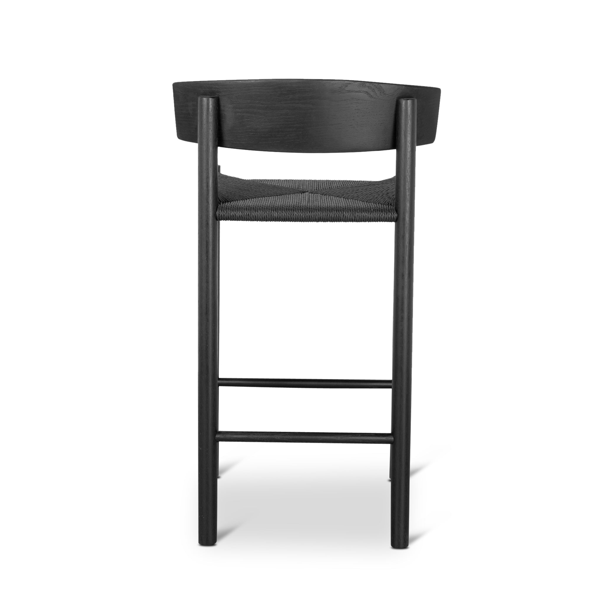 65cm Amalfi Bar Stool - Full Black with Back Rest
