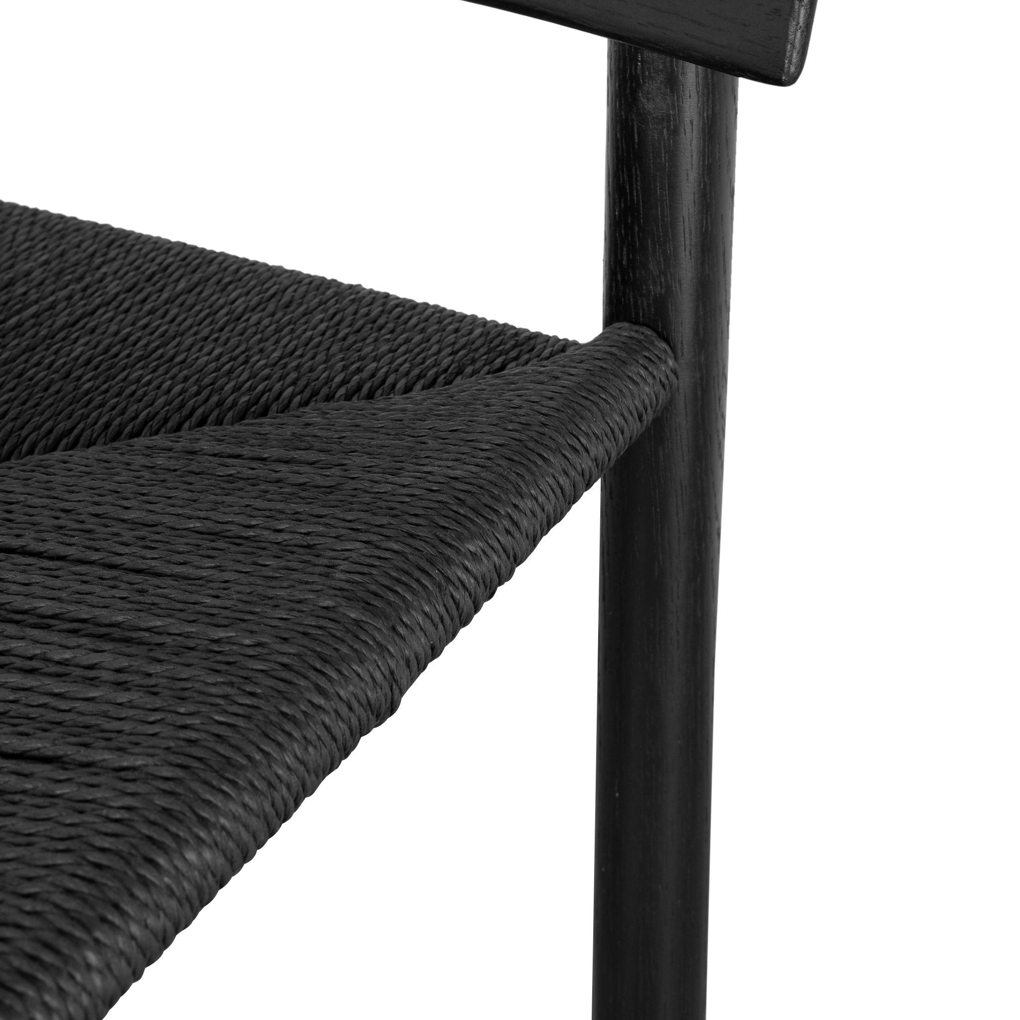 65cm Amalfi Bar Stool - Full Black with Back Rest