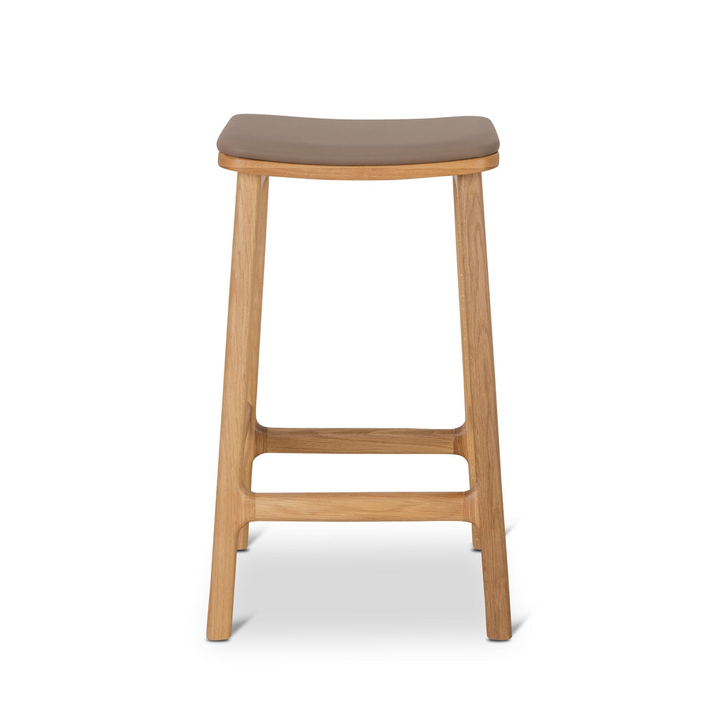 67cm Natural Amalfi Bar Stool - Mocha Brown