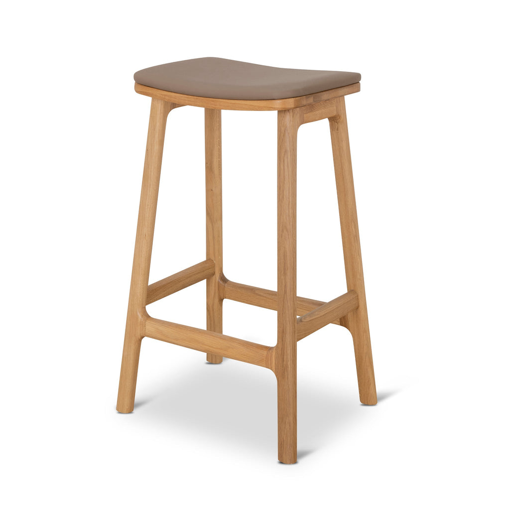 67cm Natural Amalfi Bar Stool - Mocha Brown