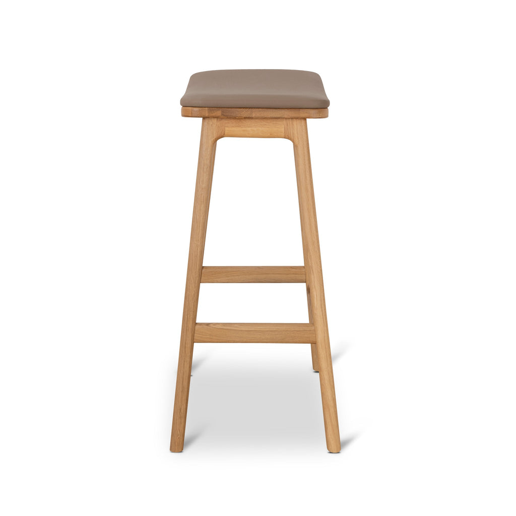 67cm Natural Amalfi Bar Stool - Mocha Brown