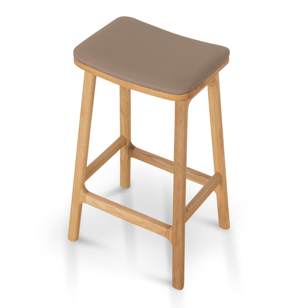 67cm Natural Amalfi Bar Stool - Mocha Brown