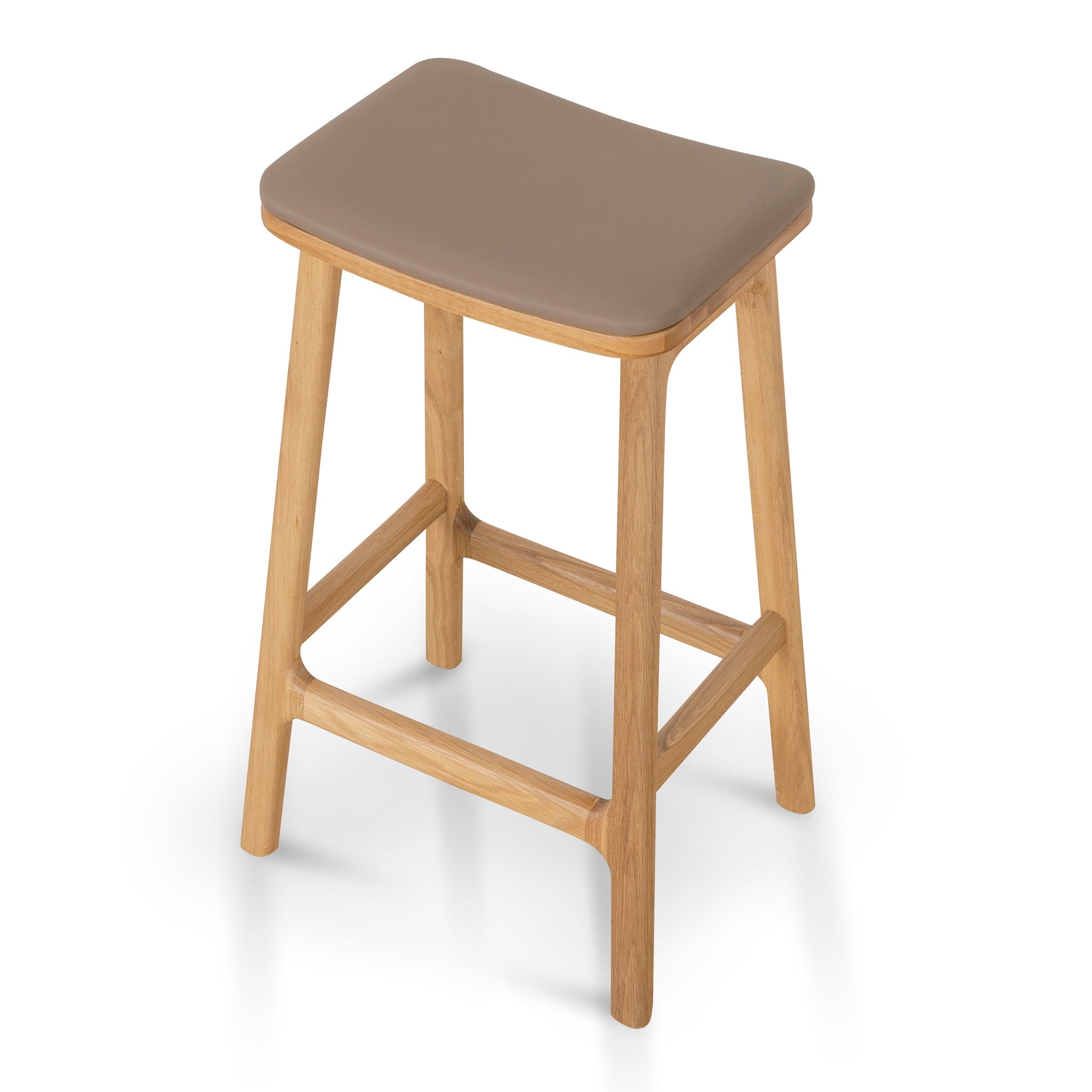 67cm Natural Amalfi Bar Stool - Mocha Brown